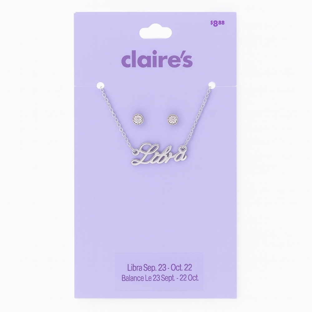 CLEARANCE Claire's NWT Silver Libra Jewelry Set